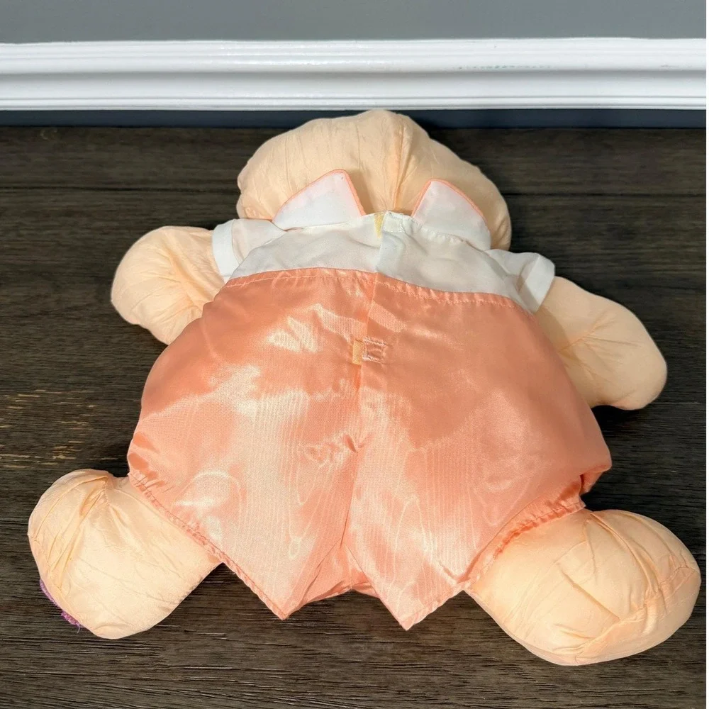 Vintage 1986 Fisher-Price Peach Puffalump Bear‎ Nylon Plush